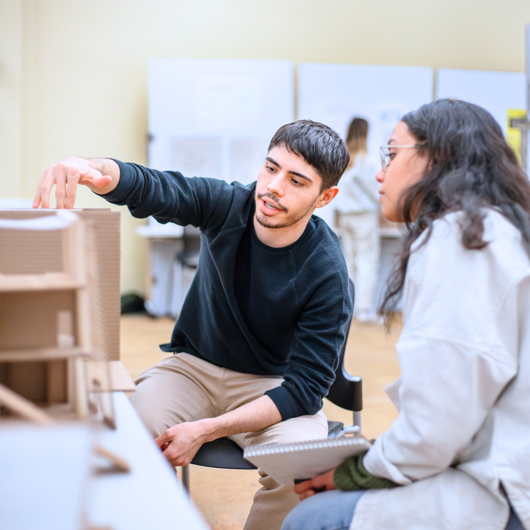 Student in an architecture studio