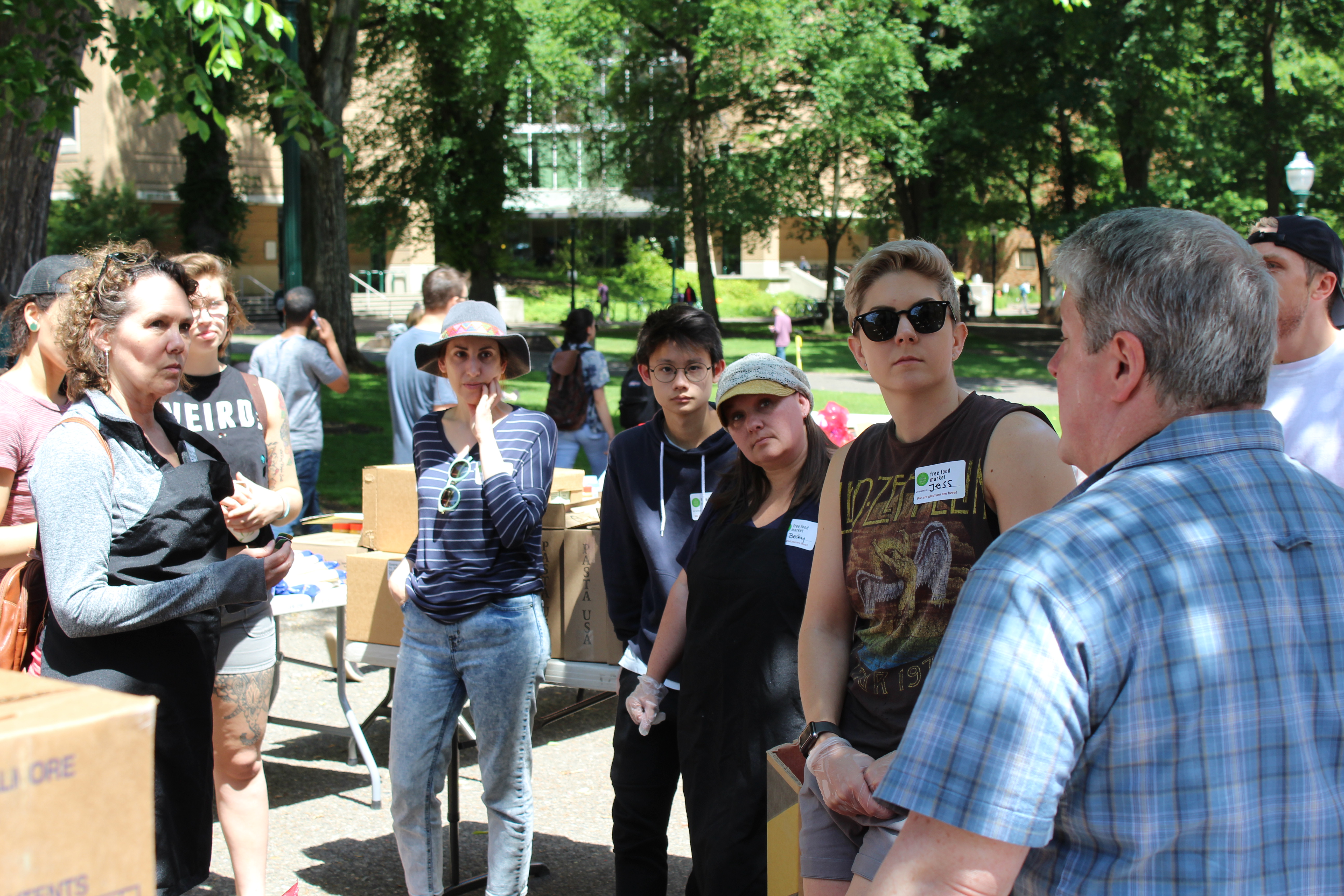 Free Food Market volunteers getting instructions