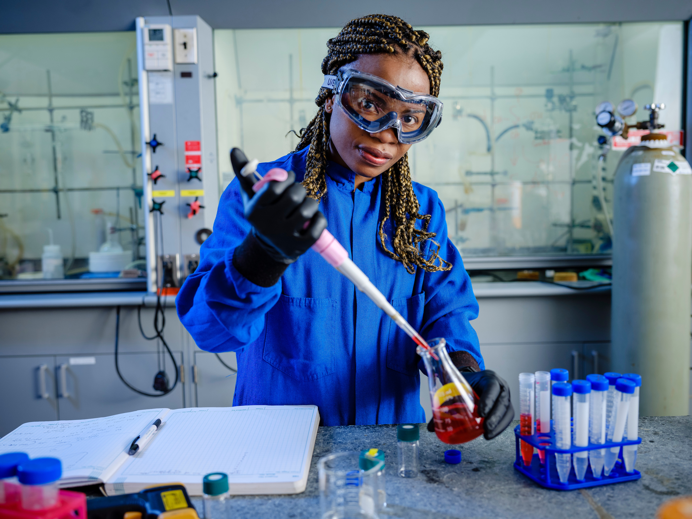 graduate student working in a PSU lab