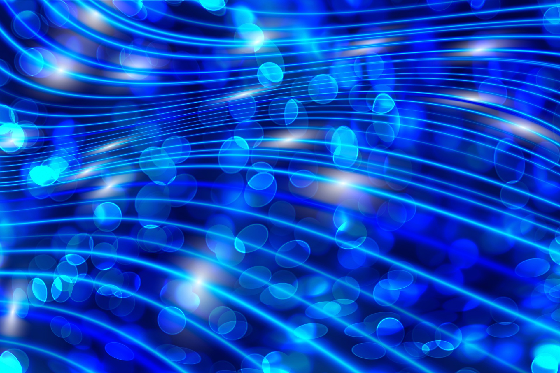 Blue dots and swirls. 