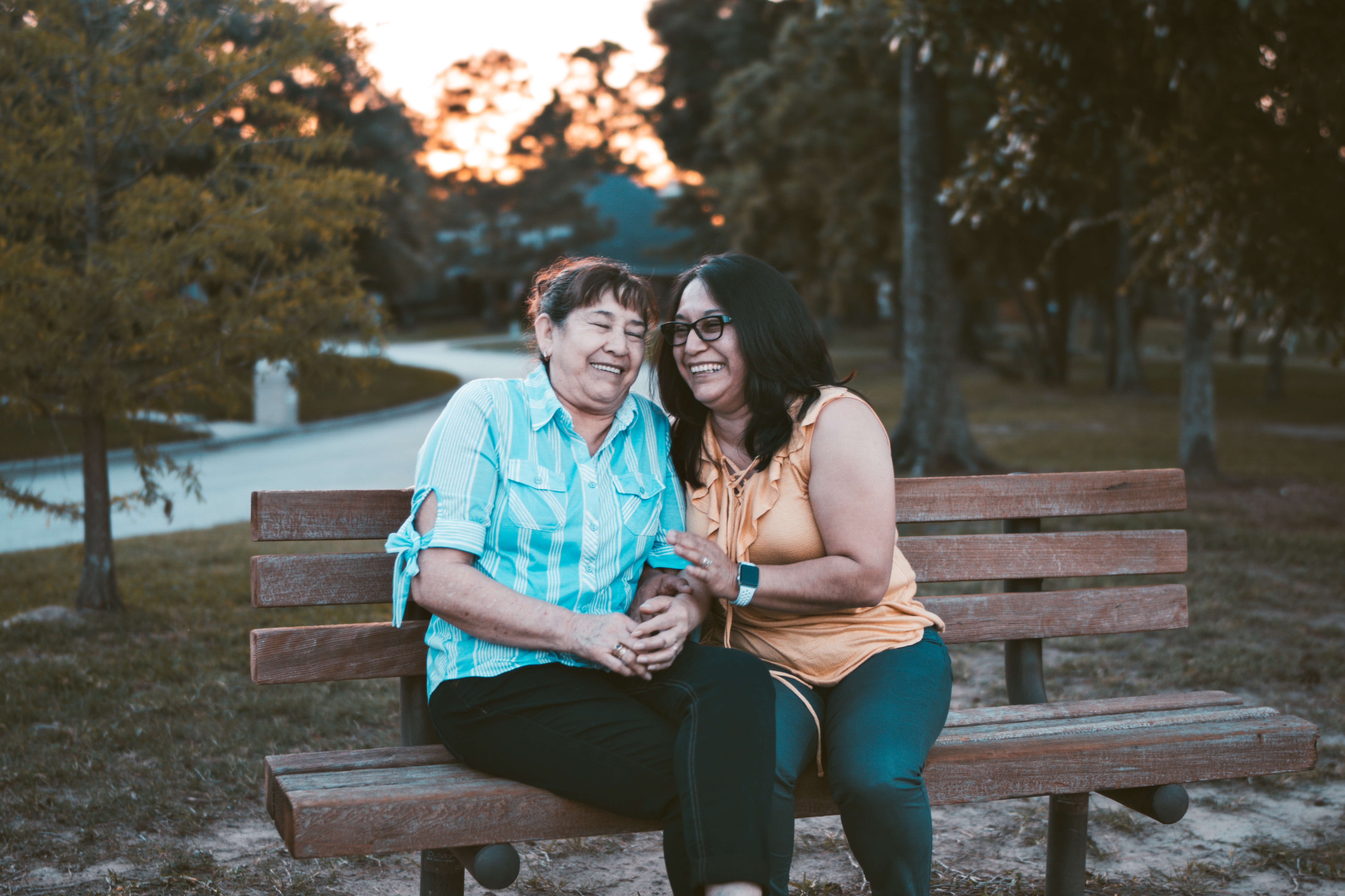 Two women on bench