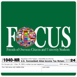 FOCUS logo and 1040NR tax banner