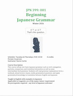 Beginning Japanese Grammar Course Flyer