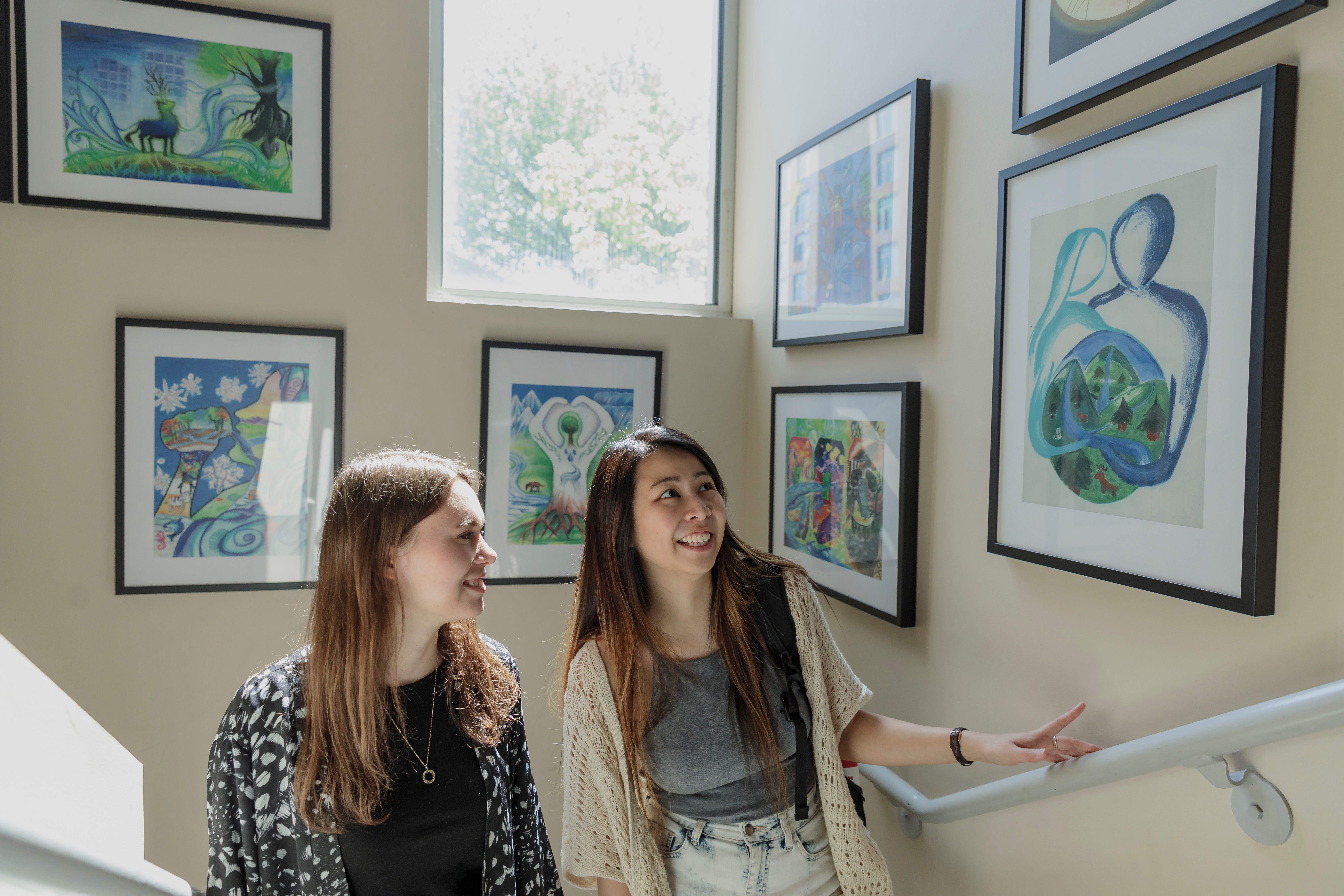 two on stairs - art gallery