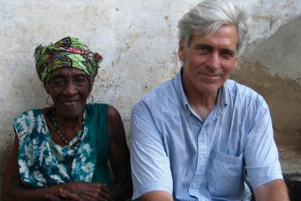 Mani speaker Ma Hawa Camara with Tucker Childs