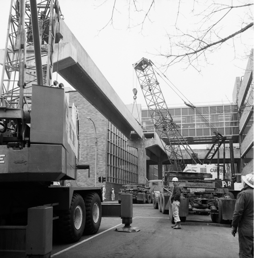 Campus skybridge under construction