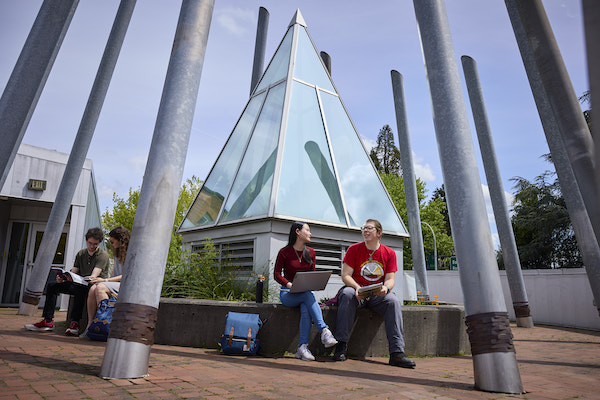 Students on the roof of the Native Center