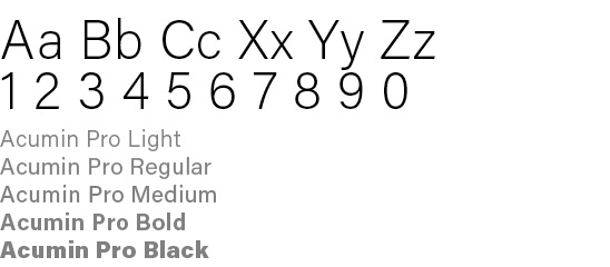 Example of Acumin Pro font