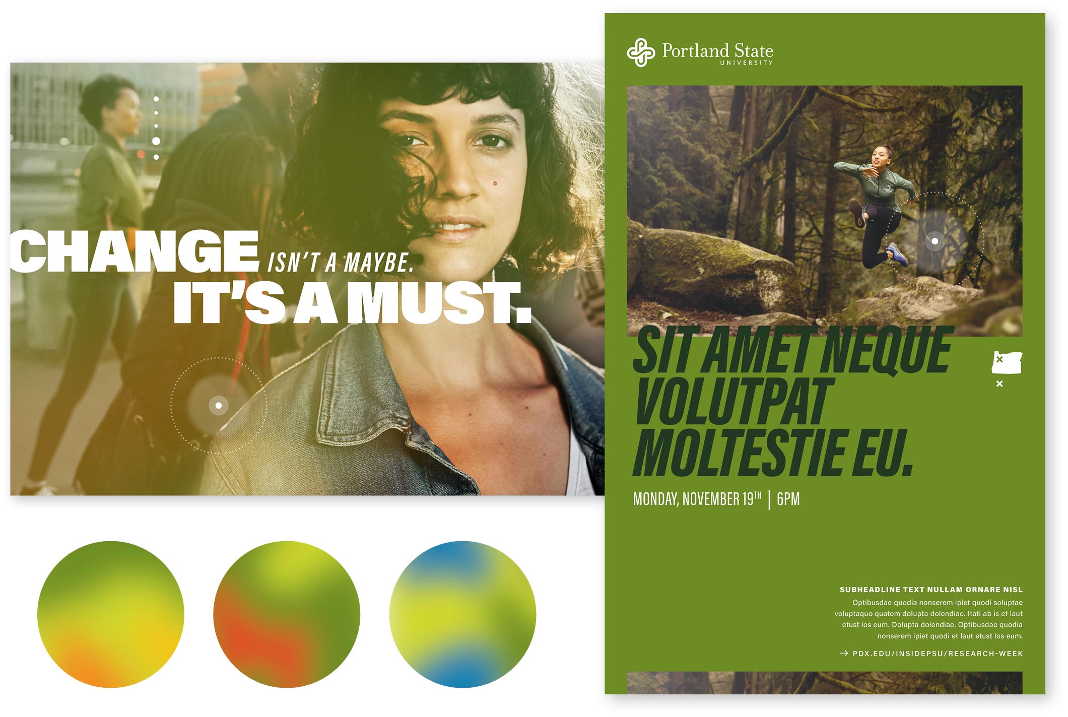 Examples of gradient overlays used in designs